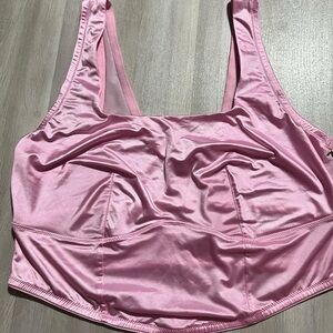 women's pink satin bralette